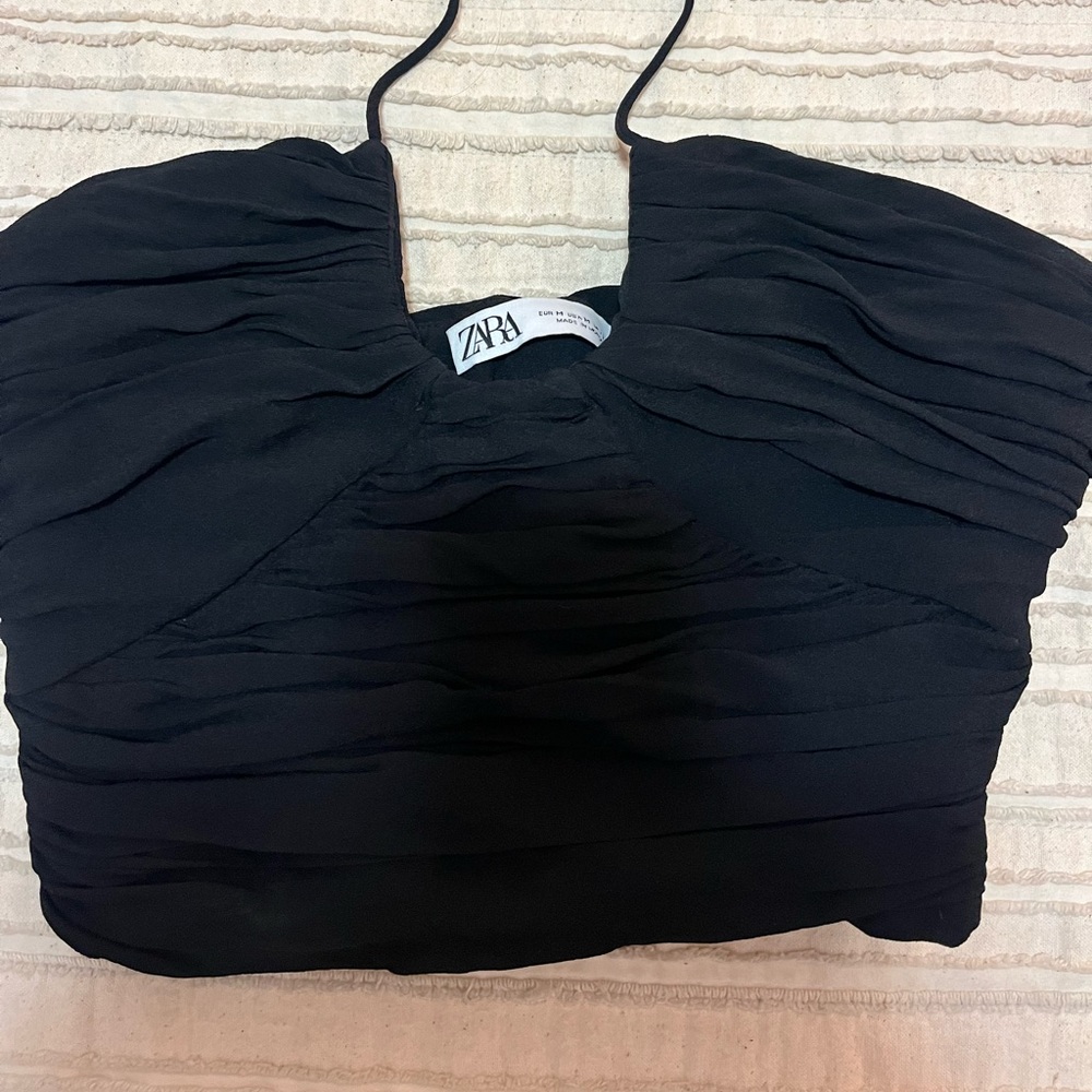 Zara black crop top